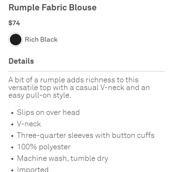 Vince camuto rumple fabric blouse - Picture 4 of 4